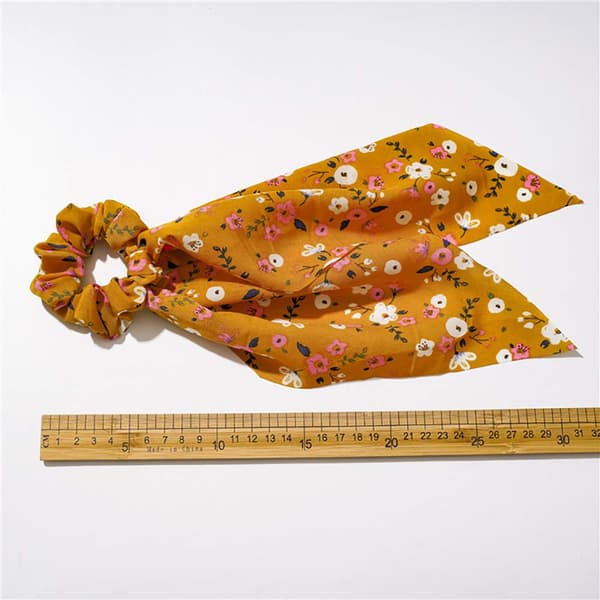 Blomsterhårpynt Sæt - 5 Chiffon Scrunchies Sløjfe Hårbånd Elastiske Hårbånd til Kvinder Piger