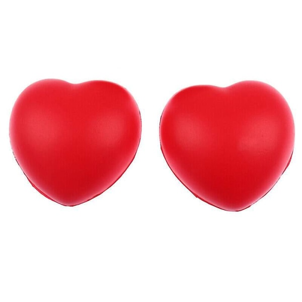2 stk Hjertestressball Finger Relax Skumball Rød Hjerteformet morsom leke Valentinsdag Hjertestressballgave Til Barn Voksen