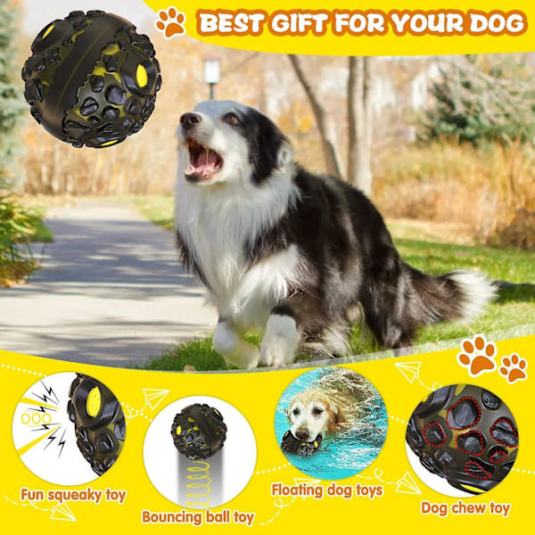 Hundleksak, O förstörbar Hundboll Hundtugg Leksaker Naturligt Gummi Tandborstning, 12cm Interaktiv Pipboll Leksak Hundspel För Mellanstora Och Stora Hundar