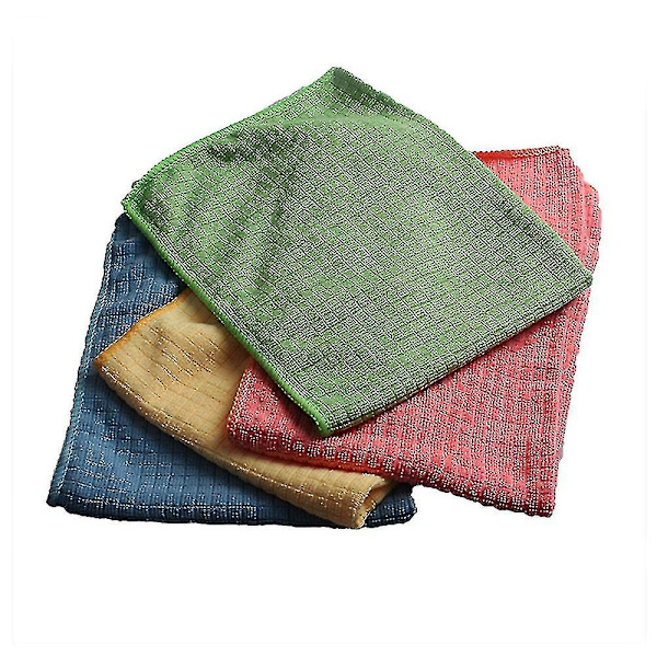 4 stk Mikrofiber Køkkenhåndklæder, fnugfrie Mikrofiber Klude, Rengøringsklud