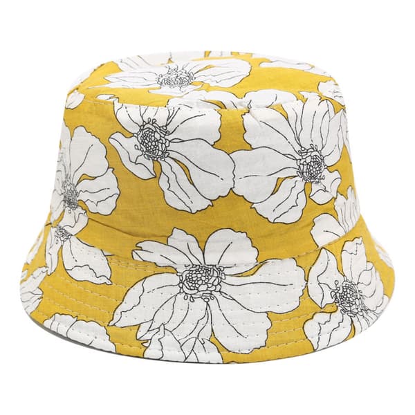 Unisex Bomull Packbar Solhatt Vändbar Fisk Yellow