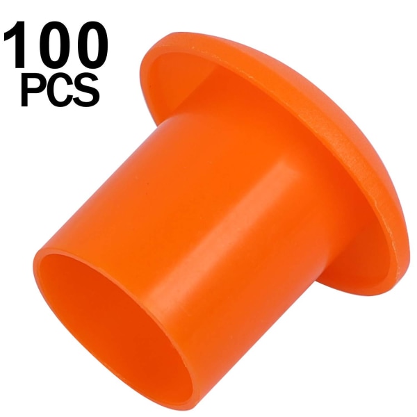100 stk Forsterkende stålhjelm, oransje plastsopp Forsterkende stålhette Endeidentifikasjon Forsterkende stålsopp