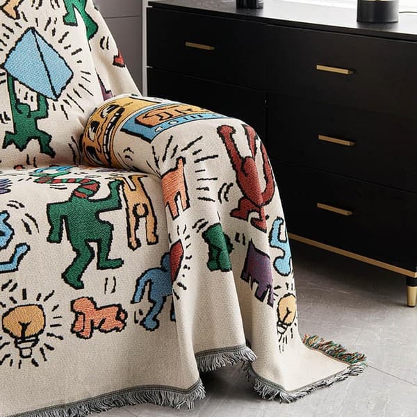 Sofabetræk Sofatæppe Universal Sofabetræk Sofabeskytter Skridsikkert Sektionssofabeskytter Boho Sofabetræk 180x130cm-6x4.2ft