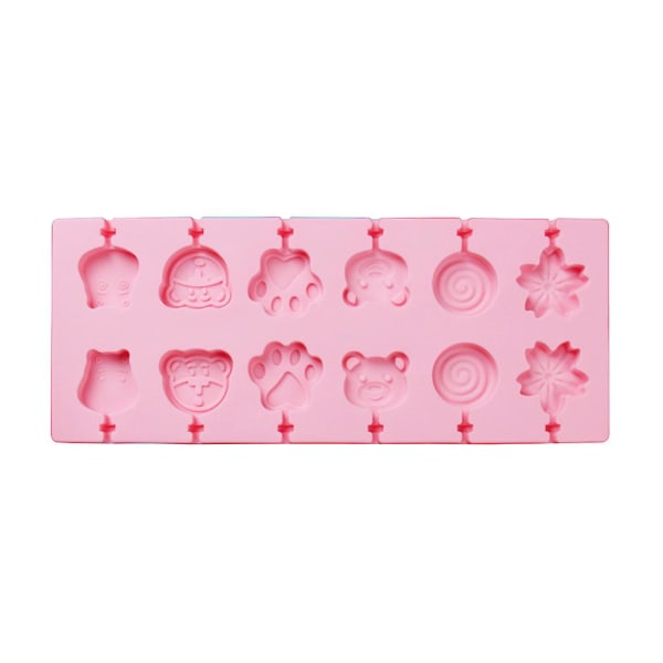 Lollipop-former for sjokolade, hard drops, hjemmelaget DIY-form, frukt, blomster, tegneseriefigurer