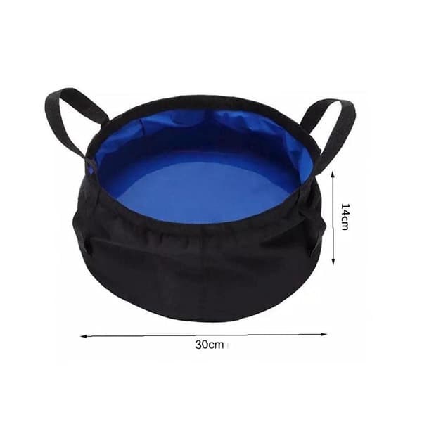 8,5L Bærbar Vandspand, Sammenklappelig, Vandtæt Polyester, Ideel til Camping og Udendørs Aktiviteter - Blå blue