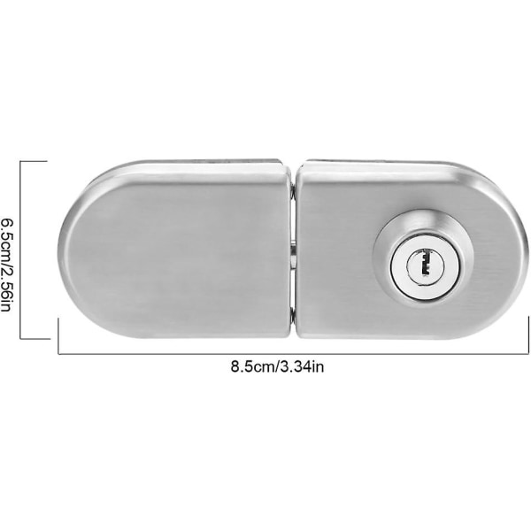Dörrlås Glasdörr Stöldskydd 10~12mm Lås i rostfritt stål Med På/Av-nyckel För Hem Hotell Kontor Badrum Användning