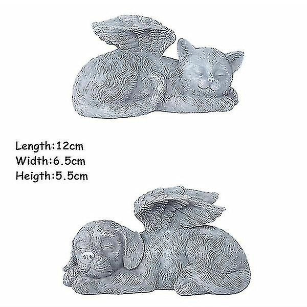 Harpiksengel Hundekatt Statue Hagedekor Valp Gravstein Skulptur Ornamenter Gaver For Hage Hjem Dekorasjon