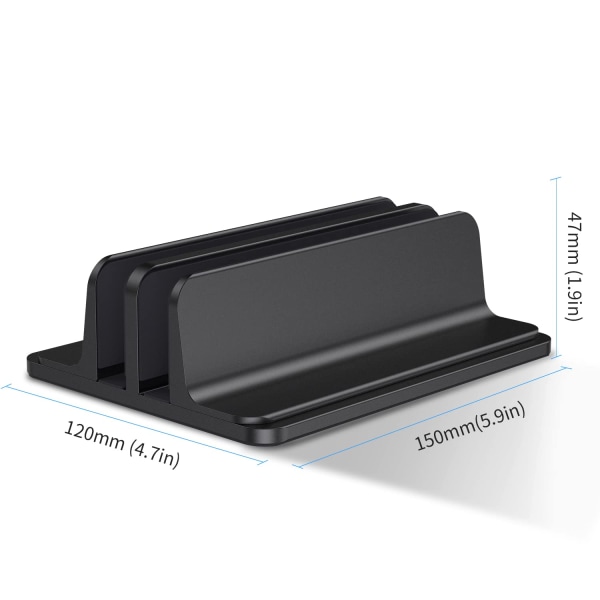 Dobbelt Vertikal Bærbar Stativ, Aluminium Legering Holder Sort