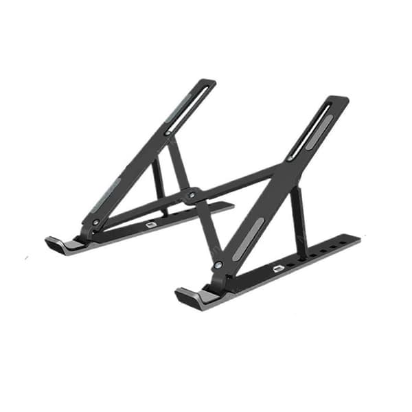 Justerbar Ergonomisk Laptop Støttefod til 11-17 Tommer Laptops, Sort, Kompakt Design, Robust Materiale