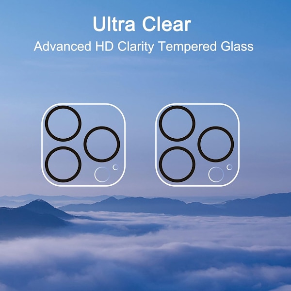 [2-Pack] iPhone 15 Kameraskydd – Enkel Applicering