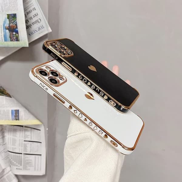 Kompatibel med iPhone 12 Pro Max-deksel, luksuriøs plating kjærlighet