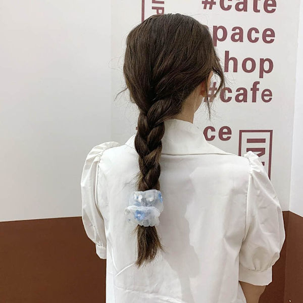 10 st hårscrunchies elastiska bobbles slipsar hästsvanshållare spårlösa rep mjuka band blå set eleganta accessoarer för flickor kvinnor tjockt eller tunt Blue