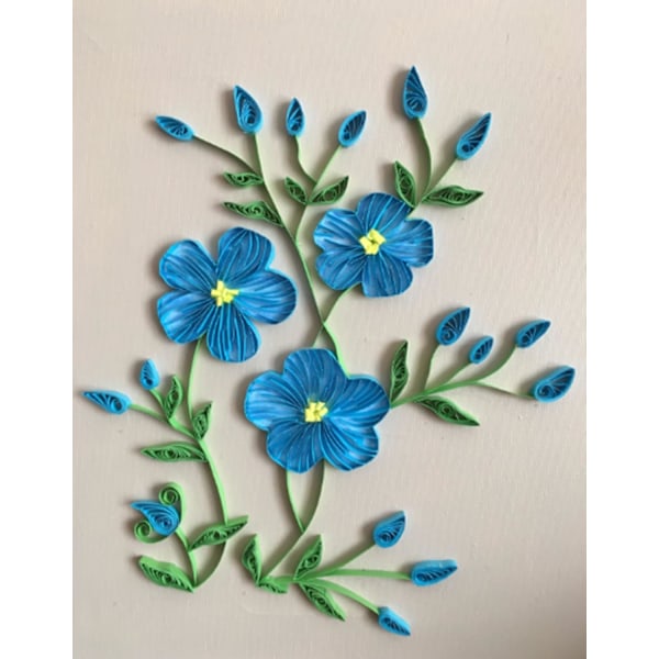 Papirklipping værktøjstavle med stifter opbevaringsboks Quilling strikketavle gitterguide til fremstilling af papirbånd Papirfoldning håndværk Blue