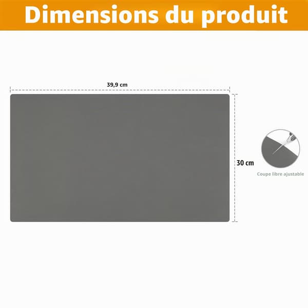 Tørremåtte af kiselgur til køkkenbordplade (grå) – Meget absorberende, hurtigtørrende (40 cm x 30 cm) Gray