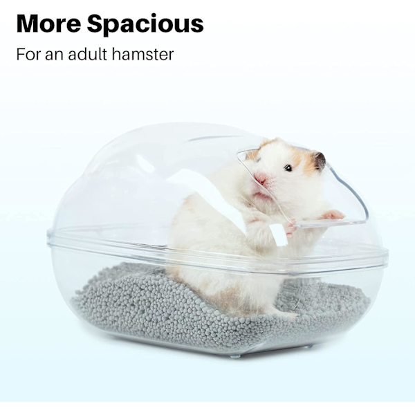 Sandbad för Hamster, Transparent Sandbad för Hamster, Burtillbehör för Marsvin, Gerbil, Dvärg (m)