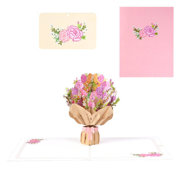 Mors Dag 3D Papir Pop Up Kort Kreativ Gave Unik Fejr Flerfarvet Flerfarvet Tredimensionalt