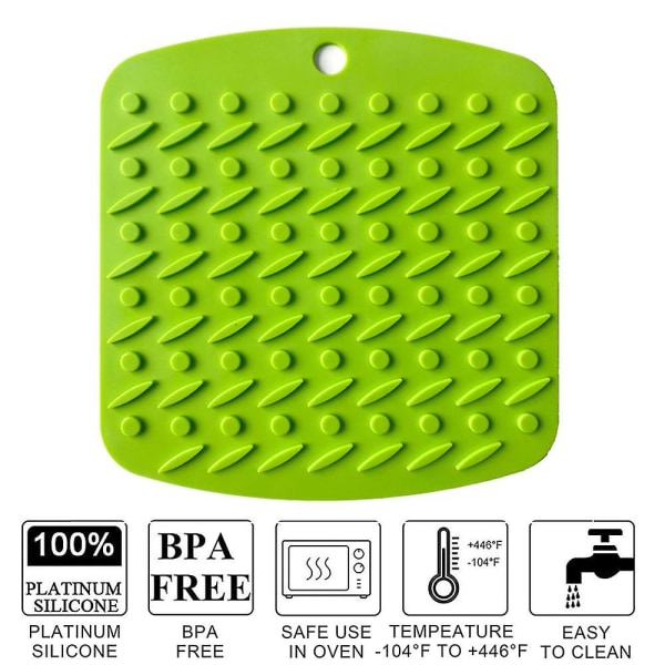 6 Pack Silicone Trivet Mat Hot Pot Pidin Kuivausmatto kuumille astioille, kuumalle kattilalle ja kuumalle pannulle, liukumattomat lämmönkestävät kuumatyynyt