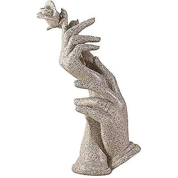 Harpiks Dekorative hender Skulptur Hjem Dekorasjon Bryllup Lover (grå)