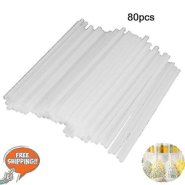 80 kpl Pop Sucker -tikkuja Suklaakakku Lollipop Lolly Candy Making Mould Valkoinen Keittiötarvikkeet Candy Tools Diy Tarvikkeet