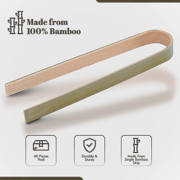 Wooden Tongs For Cooking 40pcs Mini Toaster Tongs, Mini Bamboo Tongs For The Kitchen Planet-friendl