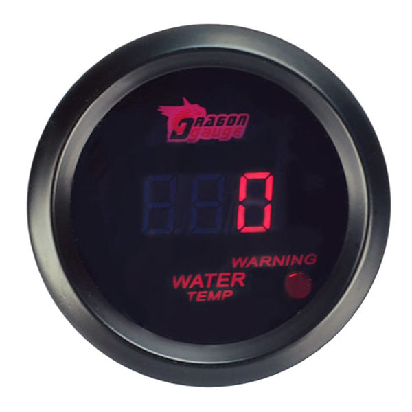 ™ 2\" 52mm Sort Bilmotor Digital Rød LED Lys Vandtemperatur Temperatur LED Måler Red Water Temp Gauge Celsius
