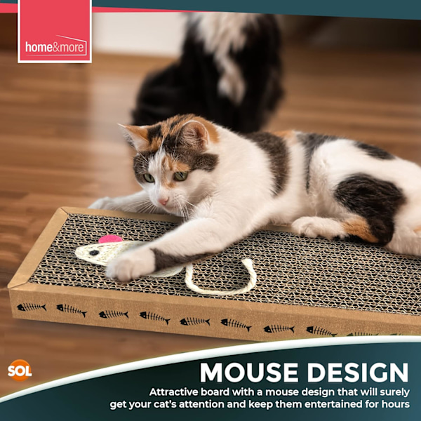 2-pack Kattklösbräda | 37 x 12cm | Vändbar Kattklösbräda i Kartong för Innekatter, Små & Stora | Kattklösmatta