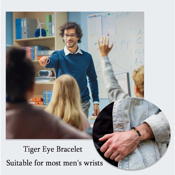 Presenter till Män Pojkar, Pojkvän Make Armband Tigeröga Armband till Pappa Farfar Son Farbror Bror, Pärlarmband Present till Födelsedag Far Dear Dad Dear Dad