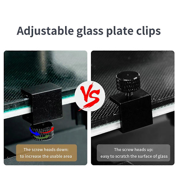 4 stk. glasklips til senge Justerbare aluminiumslegerings 3D-printer Fix glasklips til senge Hot Bed glasklips til platform