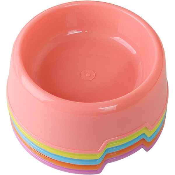 5 delar/set Plast hundskålar, katter, valpar, hamstrar, kaniner, husdjursskålar. Kattskål för torrfoder, våtfoder, godis, vatten. slumpmässig färg. Multicolor