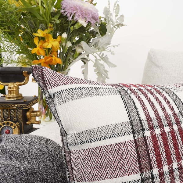 Retro Farmhouse -tyylinen pussukka, Buffalo-ruutuinen pellava-puuvillasekoite