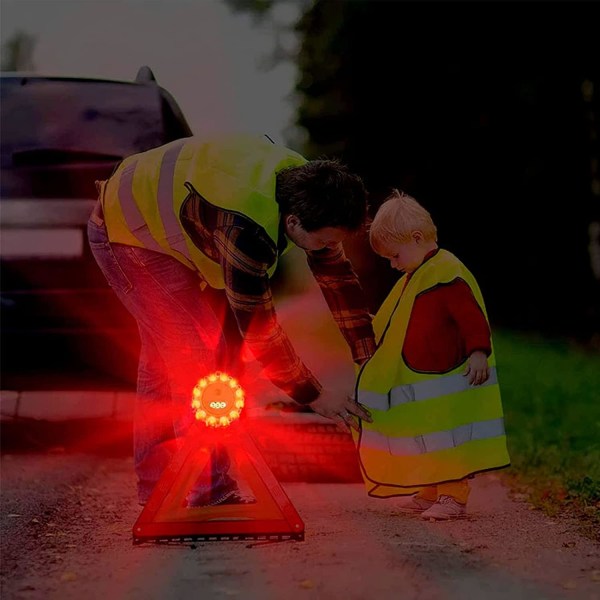 Gyrophare LED Oransje Kraftig, Strobelys Bil, Gyrophare Traktor, Platyrophare LED Batteri Magnet Trådløs Advarsel Blink