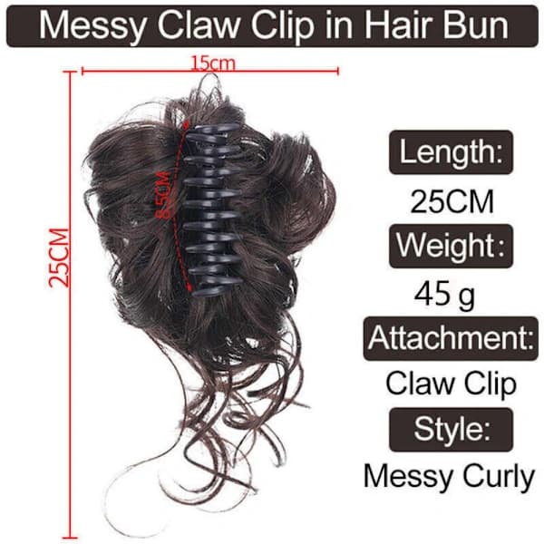 Messy Bun -hiuslisäke TUMMANRUSKEA tummanruskea