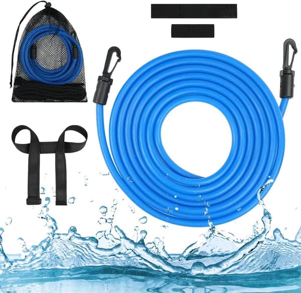 Simmotståndsband, Poolbälte, Justerbart Simmotståndsband, Justerbart Elastiskt Poolbälte (Blå, 4 meter)
