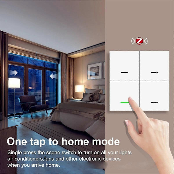 Tuya ZigBee Smart Scene Switch 4-vägs Smart Switch 12 Scene Switch Tryckknappskontroller Stöder Home Assistant