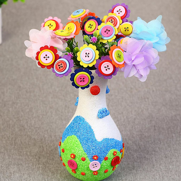 Filtblommor Vas Konst & Hantverk Kit För Barn Blomleksak DIY Kit Manuell Spel Leksak