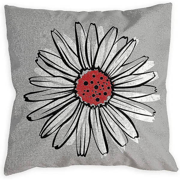 Blå Putetrekk 18x18 Sett Med 4 Grå Dekorative Putetrefk For Sofa Moderne Daisy Puter Trekk For Stue Pute Seng Utendørs Marineblå