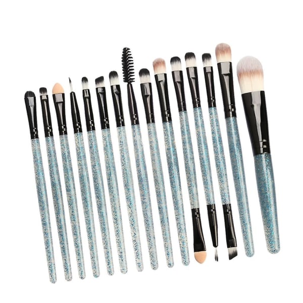 15 stk. Makeup Pensler Skønhedsapplikator Til Foundation Blandingspudder Sort