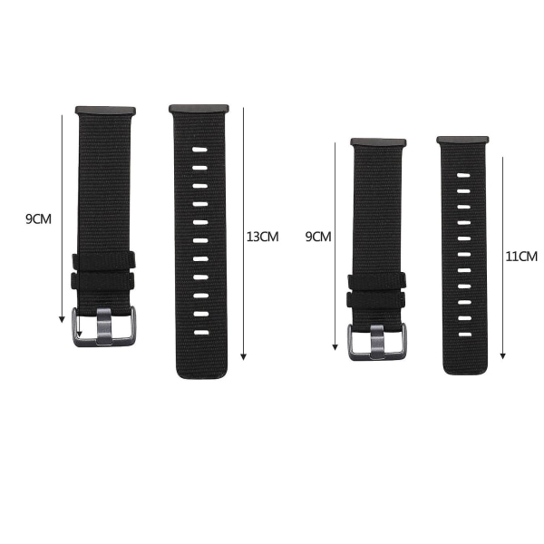 Justerbart flettet elastisk båndarmbånd for Fitbit Versa 3 Canvas vevd stropp