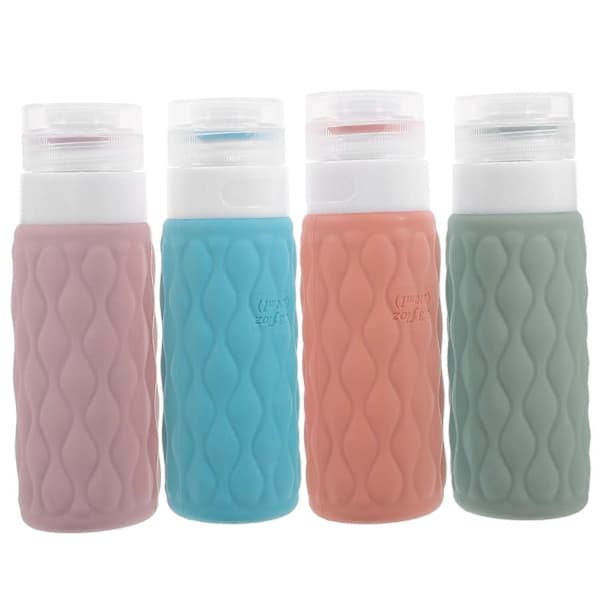Reseflaskor Set om 4 100 ml Silikon Reseförpackning Pump Schampo Balsam Flaskor