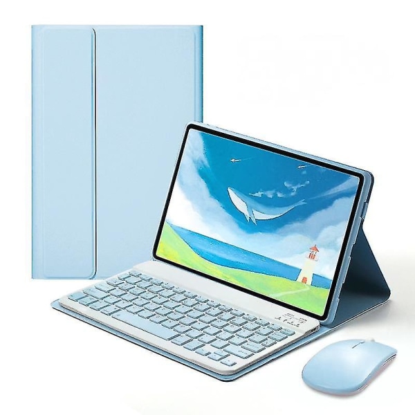 Ipad 10,9 tommer Tastaturetui Pu Læder Stand Cover med magnetisk aftageligt tastatur