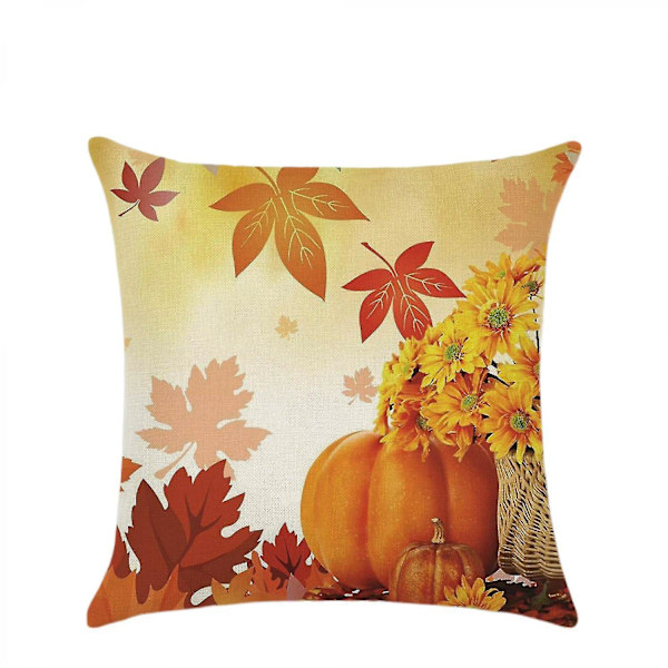 Höst Kuddfodral Pumpa Säsongens Hösttid Dekorativ Kuddfodral Kuddfodral Heminredning Kvadrat 18 X 18 Tum 4-pack Höst C