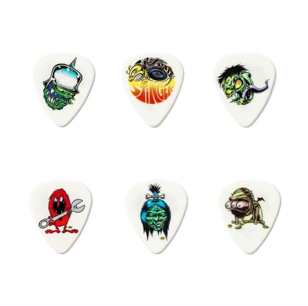 6-pack gitarrplektrum .60mm blandade färger för el- och akustiska gitarrspelare
