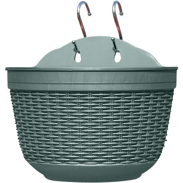 Planter för utomhusväxter, räcke-planter, stora staketplanter, blomkrukor, balkonghinkar, växtkrukor, vägg- och fönsterplanthållare för trädgård, gård och vägg Green 25 Inch