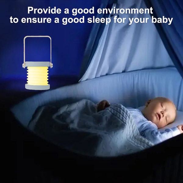 Bærbar bordlampe, sengelampe til læsning, soveværelse, camping