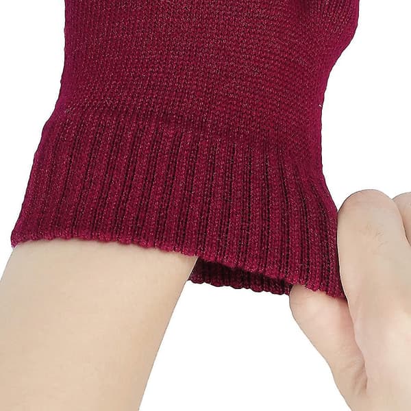 Vinterhandskar för kvinnor, fingerlösa, ull, stickade, halva fingrar, stretch
