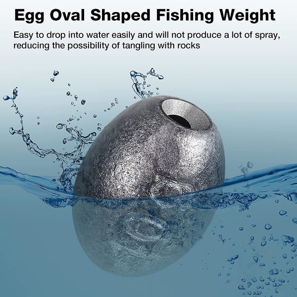 20 kpl Egg Sinekers Oliivin muotoinen sinker painonheitin kalastukseen Pohjakalastusvälineet Kalastuspainot , yksi 10g