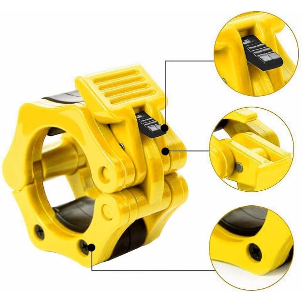 Locking Ring Locking Collar For?exercise Training Strength Training Quick Release 50mm Pack Of 2 Yellow