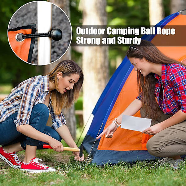 25-pack Bungee-bollar 6 tum Bollen Bungee-sladd för Markis Fastsättning Presenning Sladd Bungee-sladdar för Festtält Paviljonger Tält Svart