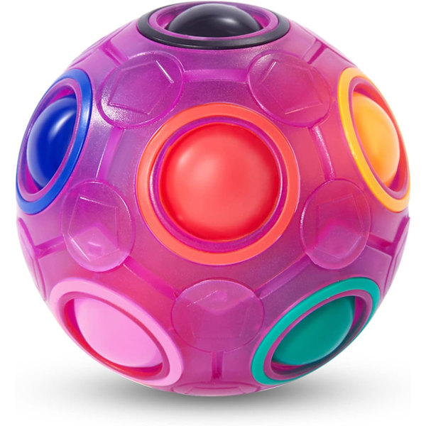 Magic Rainbow Puslesfære - Fidget Ball 3D Puslespil Hjernepuslespil Legetøj til Drenge - Fødselsdagsfest Påske Jul Strømper Fyld Gave Legetøj til Børn Puple