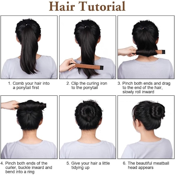 Hårbolle Shaper, 2 stk. Nem Donut Bun Maker til Hår, Fransk Twist Fold Wrap Snap Band til at lave DIY Frisurer, Ballet Hår Deft Bun Hår Styling A Light Brown